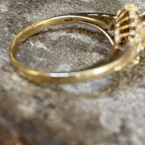 SOLID 14KT GOLD Diamond Sapphire Ring - Picture 10 of 14